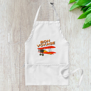 Delantal Bon Voyage Biplane Vintage Airplane