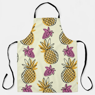 Delantal Bonita piña y fresa de ilustracion
