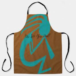 Delantal Bonita pintura Verde azulada de Kokopelli
