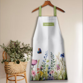 Delantal Bonito acuarela serie de flores silvestres I perso