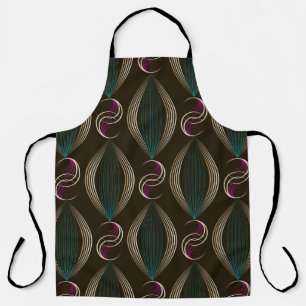Delantal Bonito adorno de estampado art deco. Geom