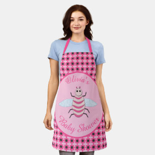 Delantal Bonito Bebé Rosa Bee Personalizado Baby Shower