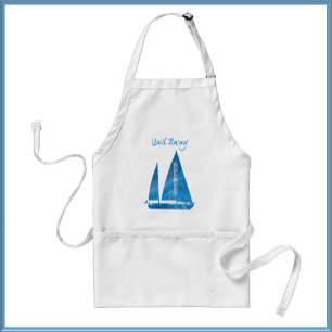 Delantal Bonito Blue Sailboat Nautical