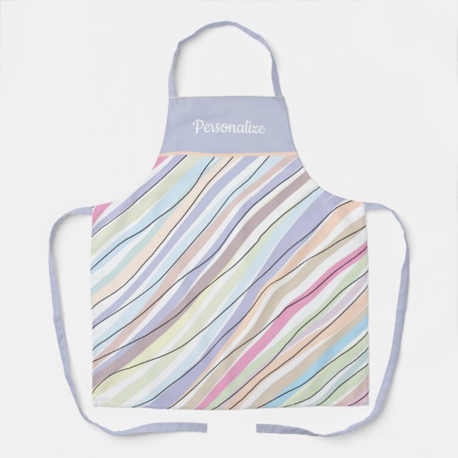 Delantal Bonito Cute Pastel Azul Resumen Modelo de diseño (Anverso)