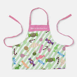 Delantal Bonito de monograma Patrón de canto Tiras Rosa Ver