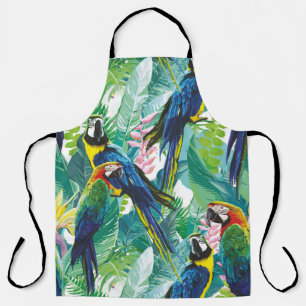 Delantal Bonito de pájaros de la jungla de loros