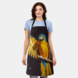Delantal Bonito de vida silvestre de las aves amarillas Mac
