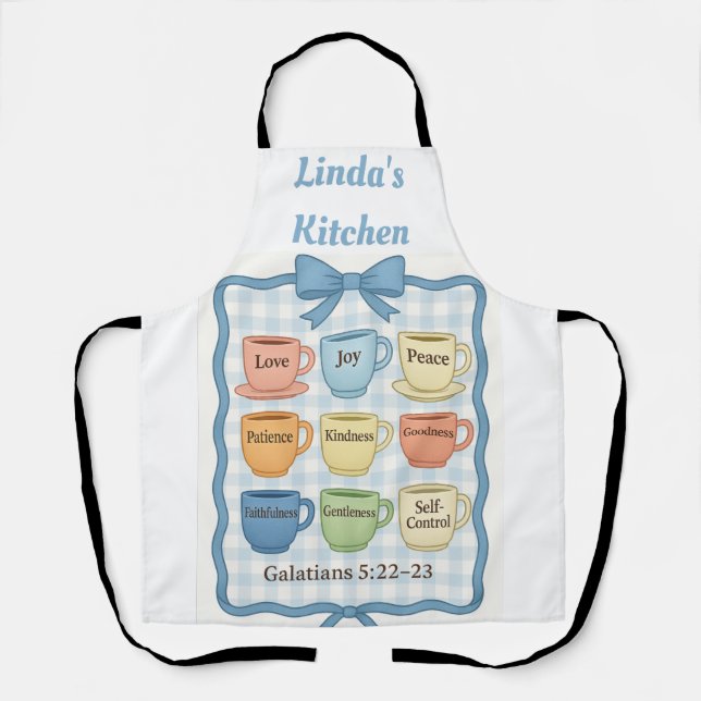 Delantal Bonito diseño azul (Anverso)