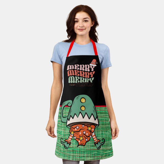 Delantal Bonito Funny Elf Black y la quematura verde (Gastado)