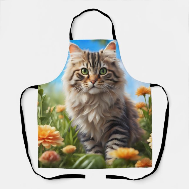 Delantal Bonito jardín de gatos (Anverso)
