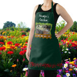 Delantal Bonito jardinería florido amante personal<br><div class="desc">Apron personal amante de las plantas de jardinería de bonito. Añade tu propio nombre y texto para personalizar.</div>