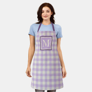 Delantal Bonito Lavender Violet Purple Ivory Gingham