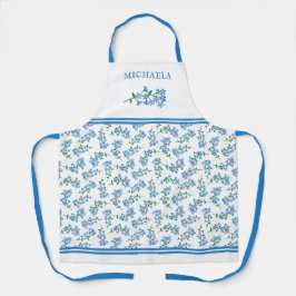 Delantal Bonito Olvidarme No Patrón Nombre Azul