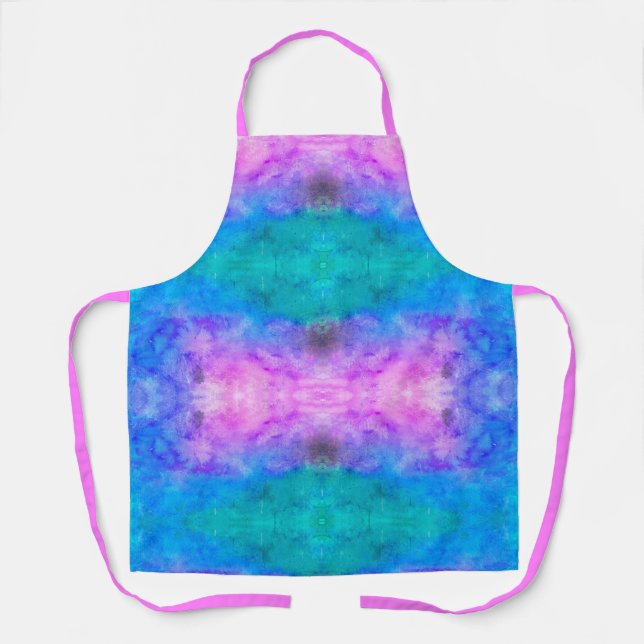 Delantal Bonito Pastel Abstract Pink Blue Aqua (Anverso)