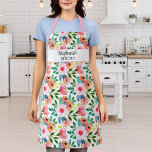 Delantal Bonito Personalizado de impresión floral Nombre de<br><div class="desc">Un delantal de impresión floral de bonito con el texto de su personalizado - agregue un nombre,  negocio o cualquier texto personalizado. Hace un divertido cumpleaños,  vacaciones,  boda o regalo de todos los días.</div>