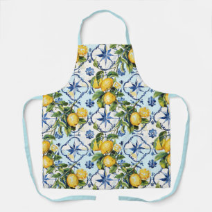 Delantal Bonito Talavera Tile Lemons de impresión de todo t