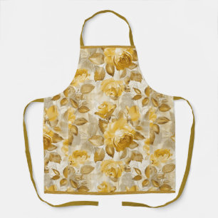 Delantal Bonito Taupe Gold Rosa Floral