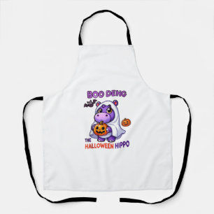 Delantal Boo Deng The Halloween Hippo Cute Bouncy Pig Costu