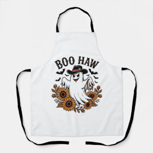Delantal Boo Haw Vaquero Fantasma Girasoles Murciélagos Hal