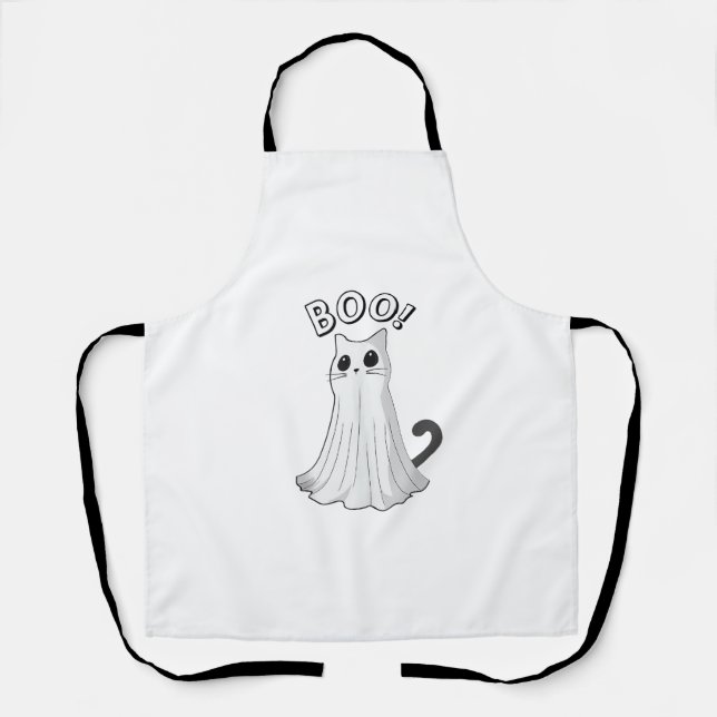 Delantal Boo Kitty Cute Gato Fantasma Halloween Spooky Kitt (Anverso)