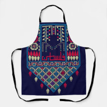 Bordado palestino diseño impreso Tatreez azul