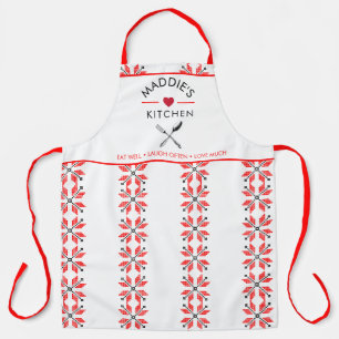 Delantal Bordados ucranianos tradicionales rojos blancos ne