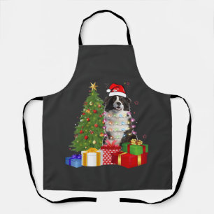 Delantal Border Collie Divertido Árbol de Navidad Feliz Nav