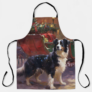 Delantal Border Collie Temporada Navideña Festiva