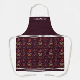 Delantal Borgoña Botánica Berries & Fall Leaves Personaliza