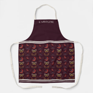 Delantal Borgoña Botánica Berries & Fall Leaves Personaliza