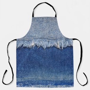 Delantal Borrado de Denim Jeans Fondo de tela