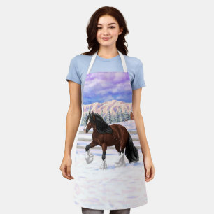 Delantal Borrador De Caballo En Nieve De La Gitana De La Ba