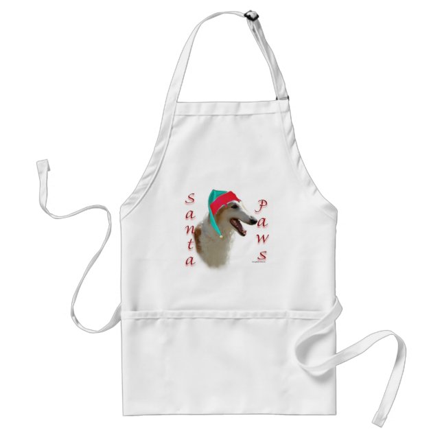 Delantal Borzoi Santa Paws (Frente)