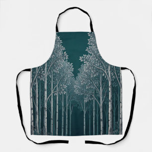 Delantal Bosque de abedules blancos de té oscuro