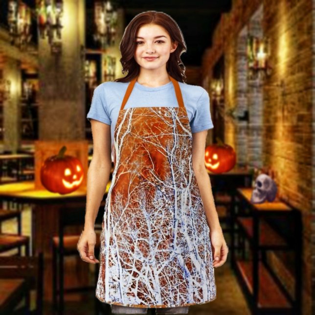 Delantal Bosque esquelético II (Host your next Halloween function, wearing this Skeletal Forest-II Apron!)