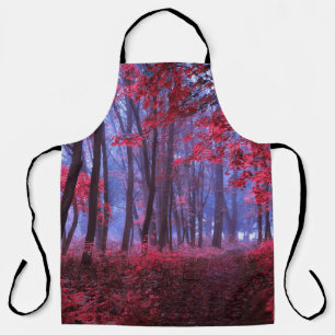 Delantal Bosque misterioso oscuro en tonos rosados. Autor m