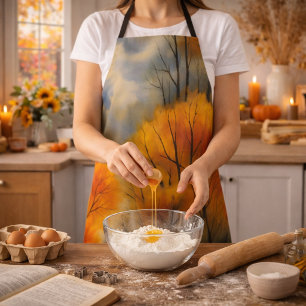 Delantal Bosque Rústico Otoño - Acuarela Caída