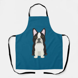 Delantal Boston Terrier azul