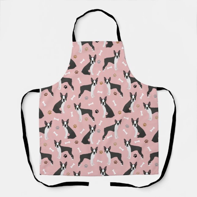 Delantal Boston Terrier Bones y Paws Apron (Anverso)