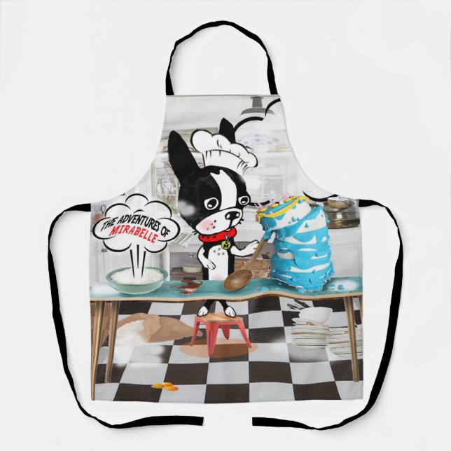 Delantal Boston terrier la clavó Apron Mirabelle (Anverso)