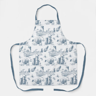 Delantal Boston Toile Blue Apron