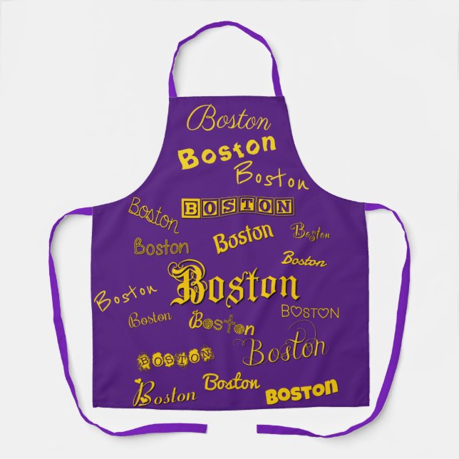 Delantal Boston Yellow Fonts Apron (Anverso)
