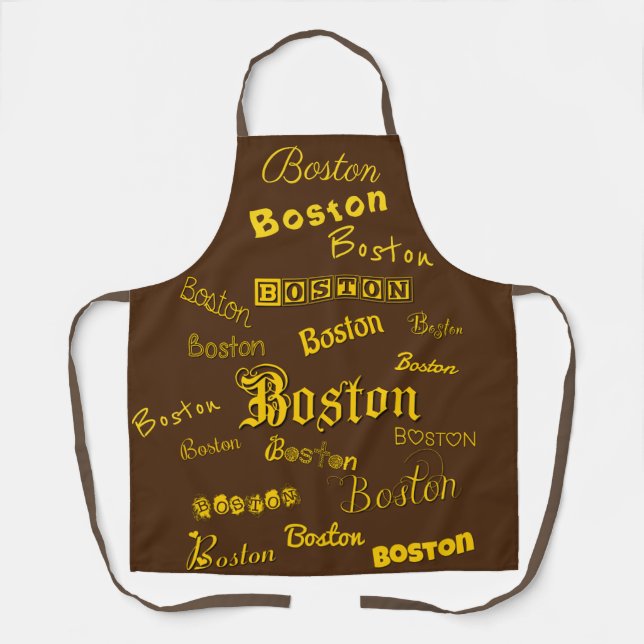 Delantal Boston Yellow Fonts Apron (Anverso)