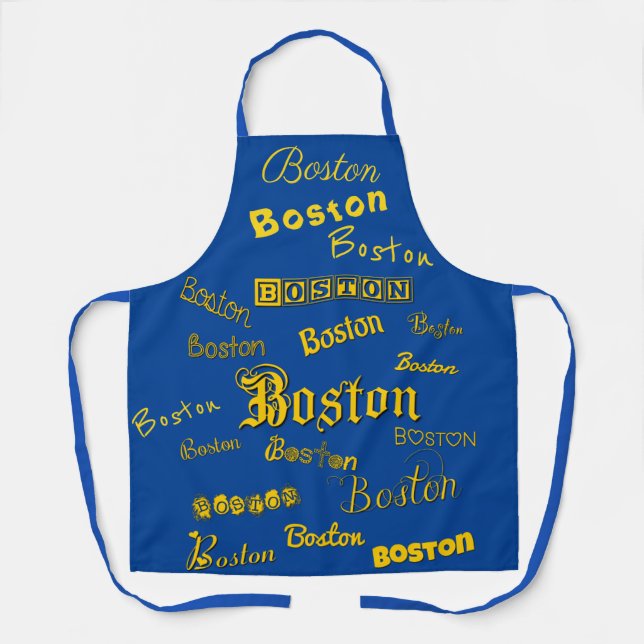 Delantal Boston Yellow Fonts Apron (Anverso)