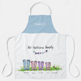 Delantal Bota de lluvia familiar, decoración de regalo grac
