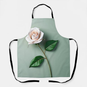 Delantal Botánica elegante de la Rosa Blanca