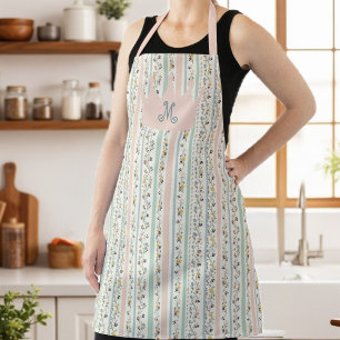 Delantal Botanical Floral Apron Elegant Garden Print