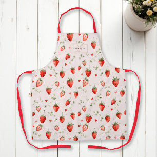 Delantal Botánico de Corazones Rosados Dulces de Frutas Mon