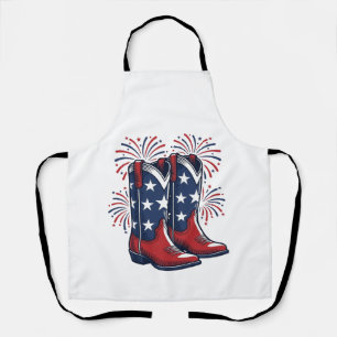 Delantal Botas de vaquero patrióticas Diseño de camisa occi