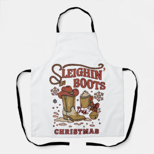 Delantal Botas Sleighin Esta Navidad Divertido Vaquero Occi
